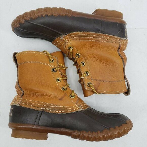Vintage LL Bean Maine Hunting Shoe Womens 6 Leather Duck Boots 5 Hole USA - Picture 5 of 10